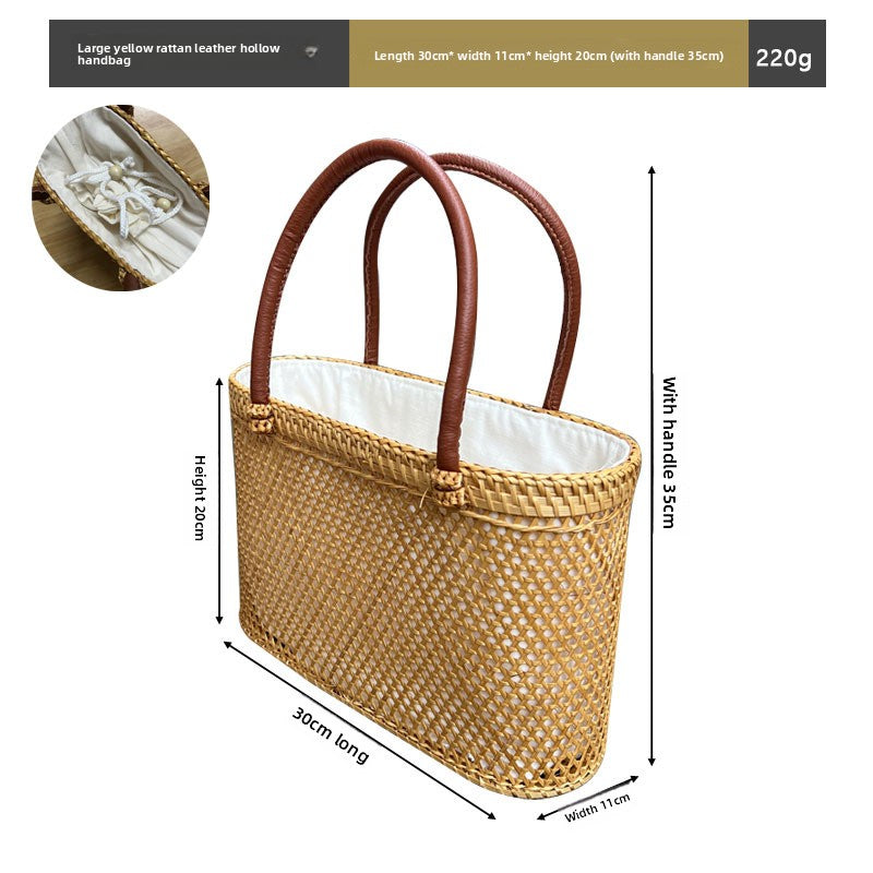 Vintage rattan crossbody bag