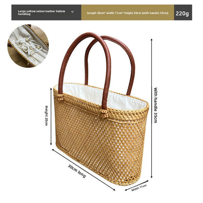 Vintage rattan crossbody bag