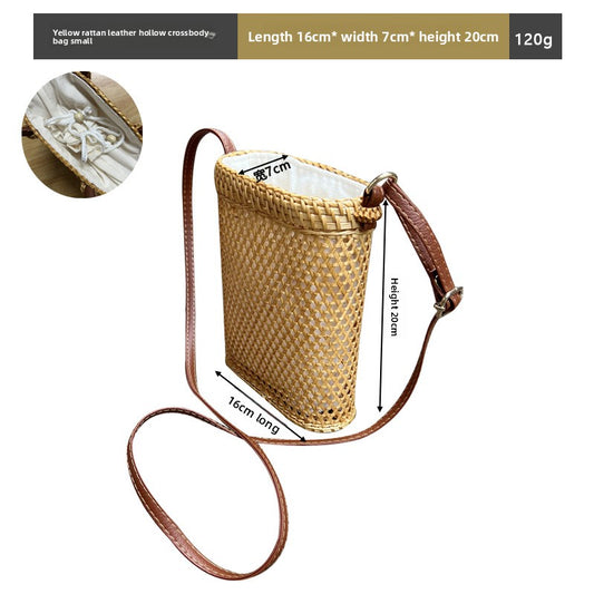 Vintage rattan crossbody bag