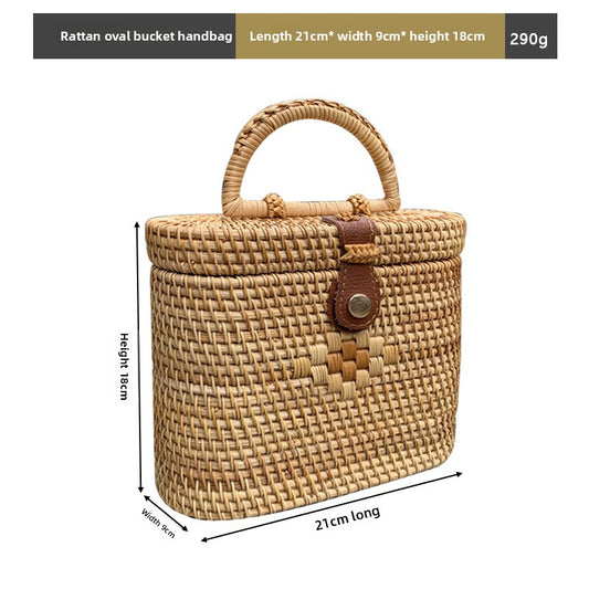 Vintage rattan crossbody bag