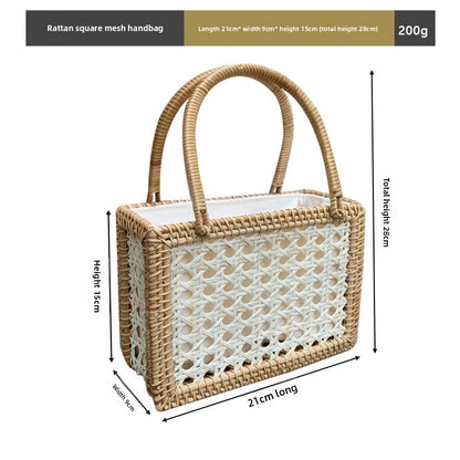 Vintage rattan crossbody bag