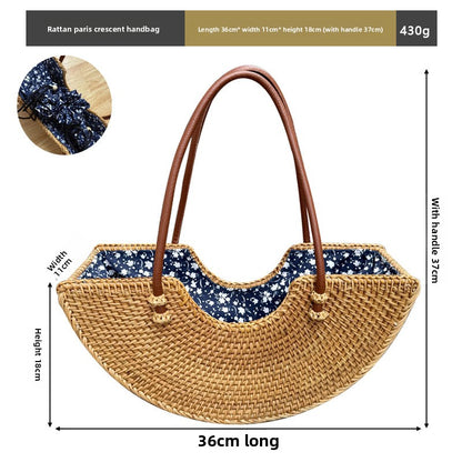 Vintage rattan crossbody bag