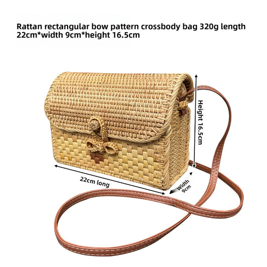 Vintage rattan crossbody bag