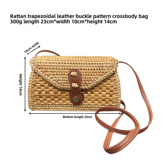 Vintage rattan crossbody bag