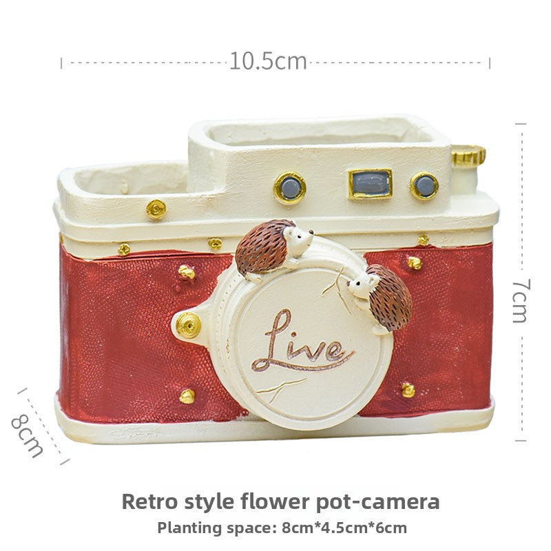 Vintage Retro Resin Plant Pots for Succulents