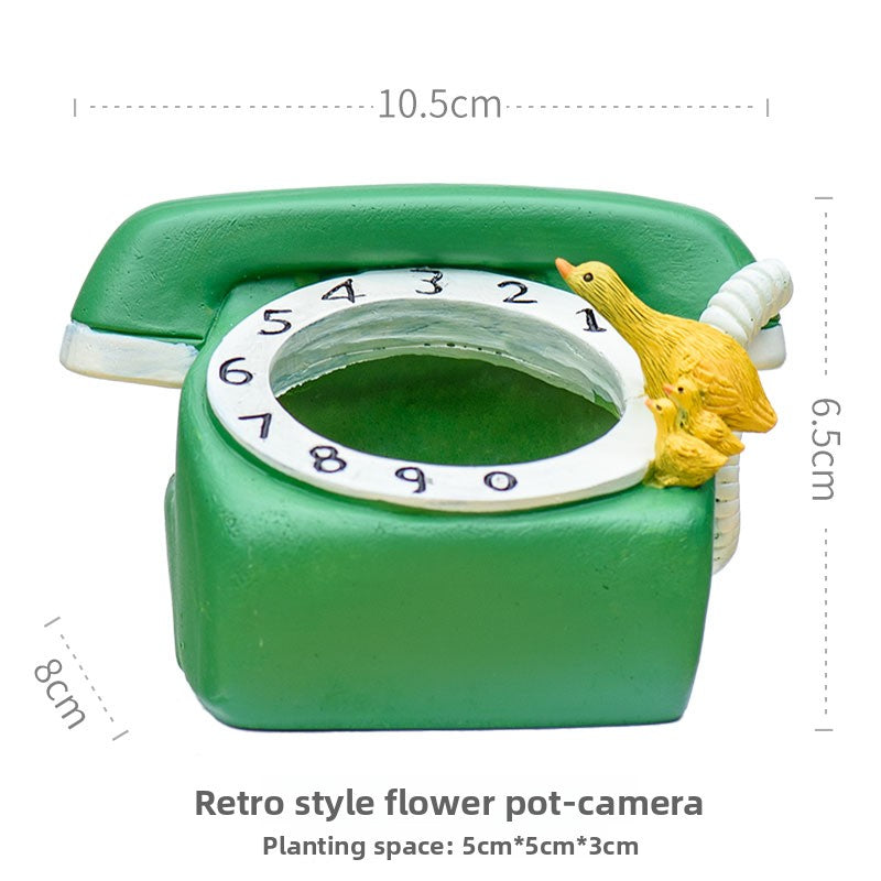 Vintage Retro Resin Plant Pots for Succulents
