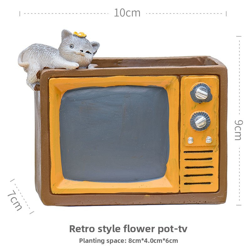 Vintage Retro Resin Plant Pots for Succulents