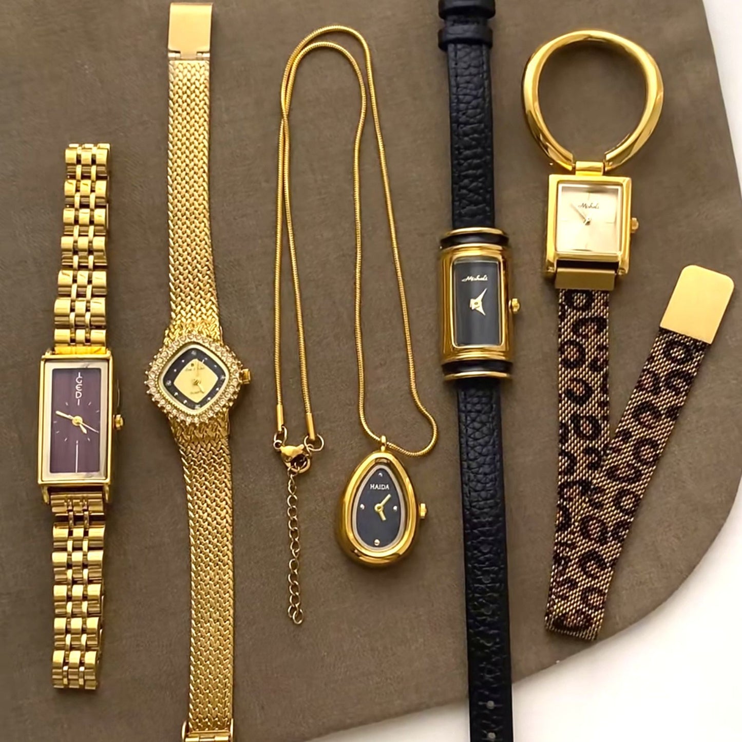 Vintage Retro Women Watch with Irregular Dial