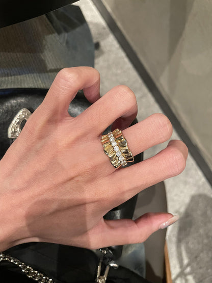 Vintage Satin Edge Zircon Ring