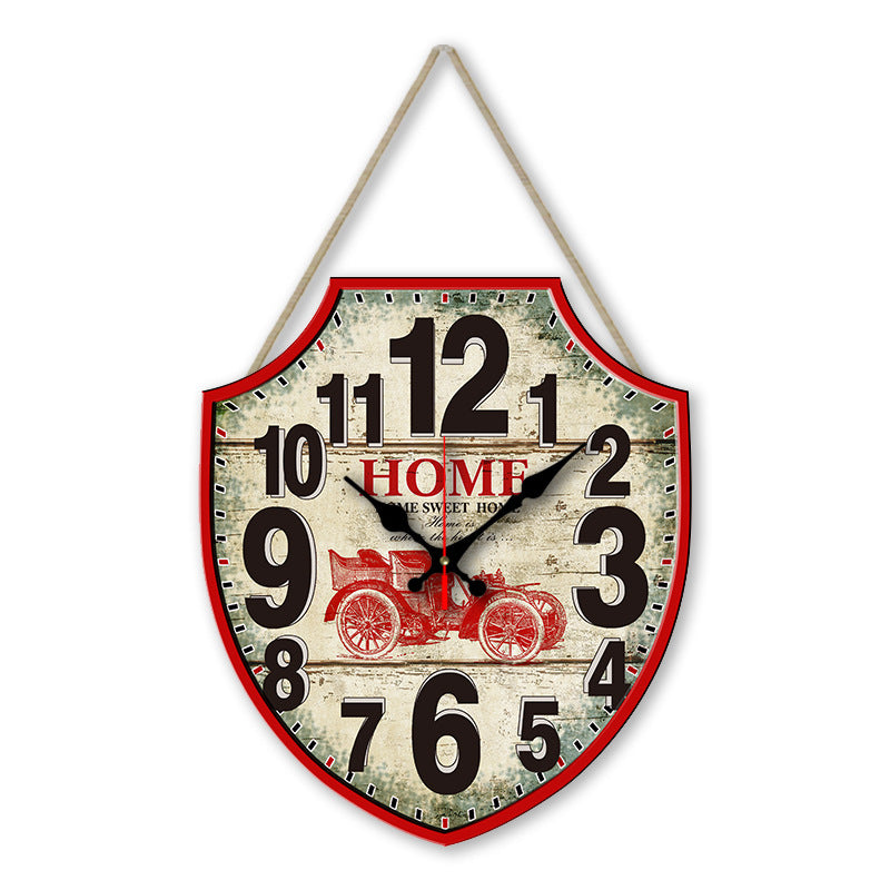 Vintage Shield Wall Clock Quartz Battery Operated