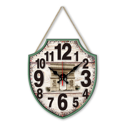 Vintage Shield Wall Clock Quartz Battery Operated
