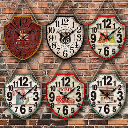 Vintage Shield Wall Clock Quartz Battery Operated