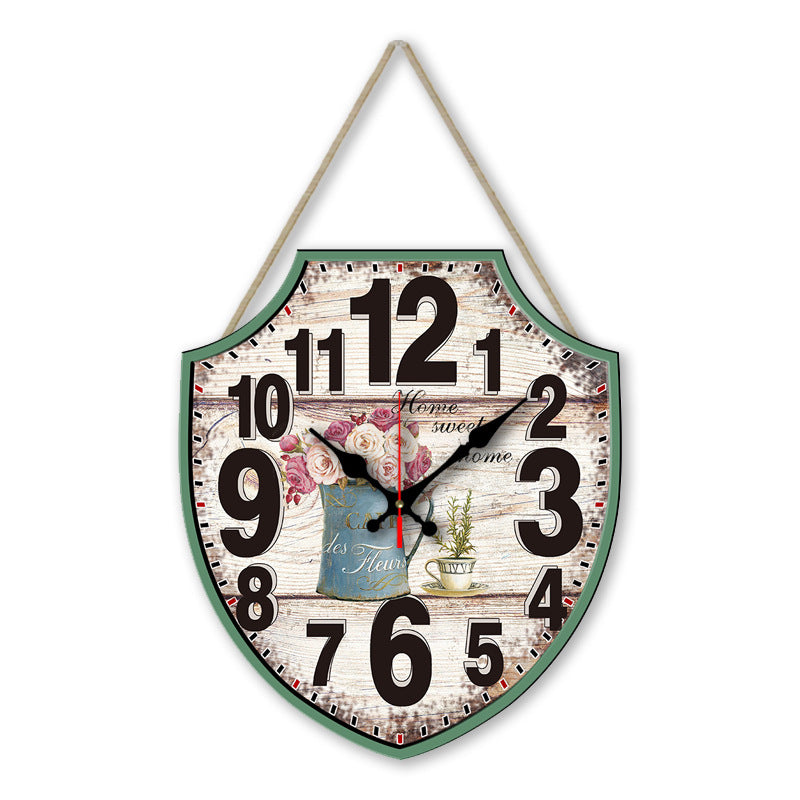 Vintage Shield Wall Clock Quartz Battery Operated