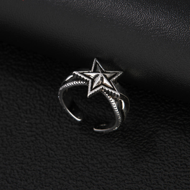 Vintage Silver Star Open Adjustable Ring
