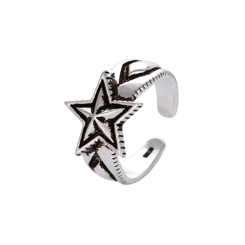 Vintage Silver Star Open Adjustable Ring
