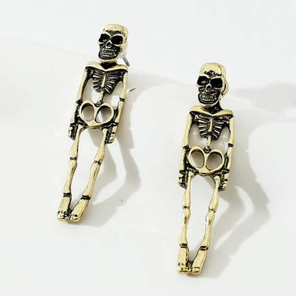 Vintage Skull Earrings Detachable Halloween Jewelry