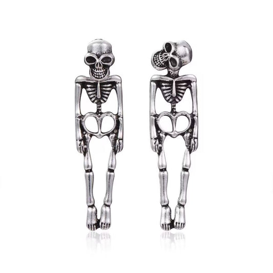 Vintage Skull Earrings Detachable Halloween Jewelry