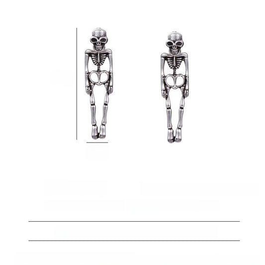 Vintage Skull Earrings Detachable Halloween Jewelry