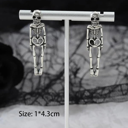 Vintage Skull Earrings Detachable Halloween Jewelry