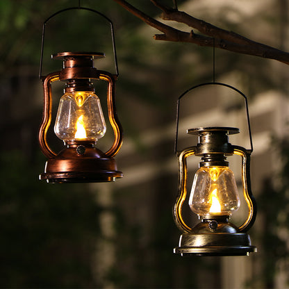Vintage Solar LED Lantern with Flame Effect