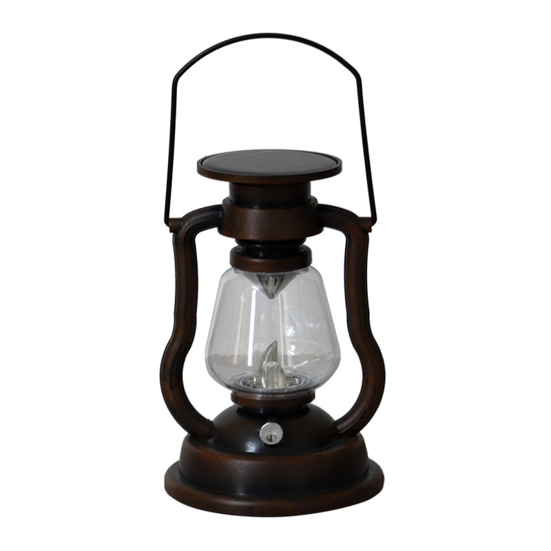 Vintage Solar LED Lantern with Flame Effect