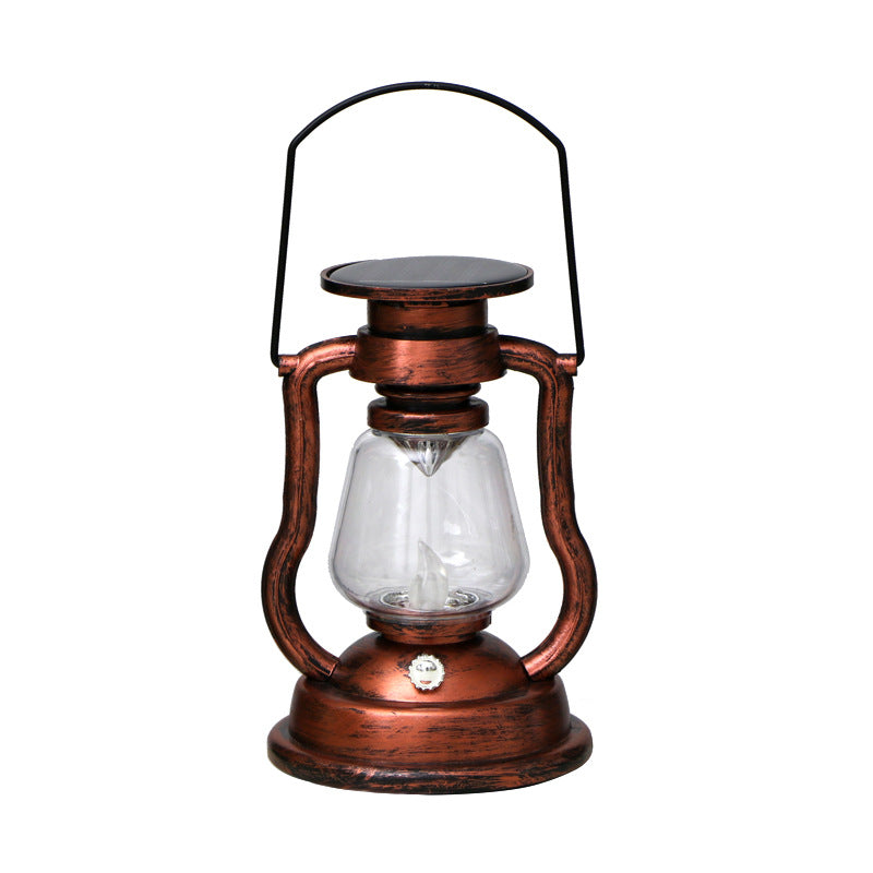 Vintage Solar LED Lantern with Flame Effect
