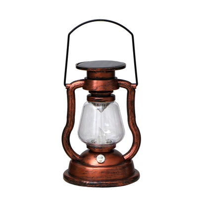 Vintage Solar LED Lantern with Flame Effect