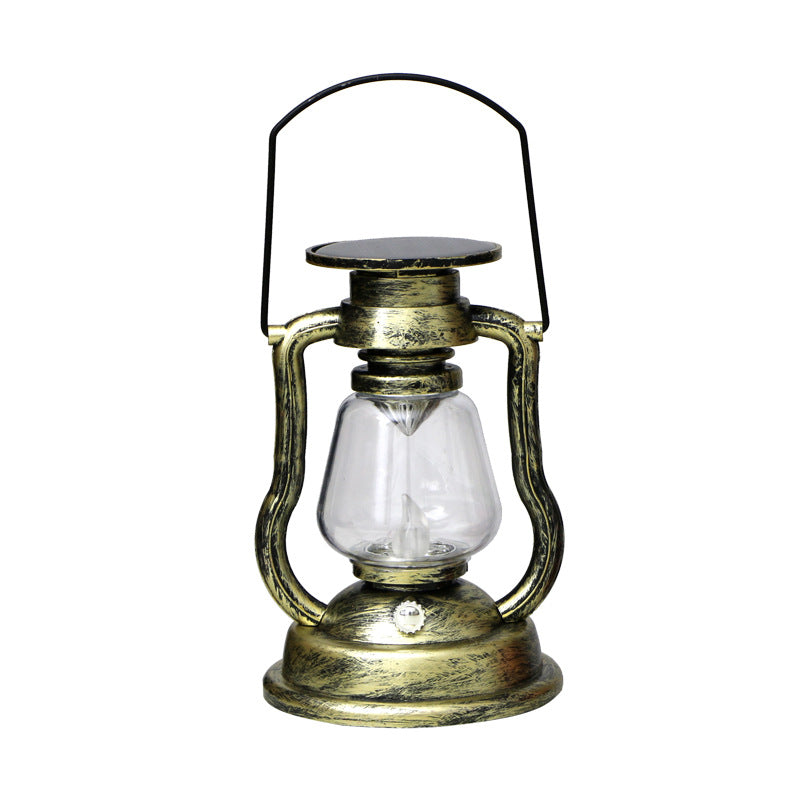 Vintage Solar LED Lantern with Flame Effect