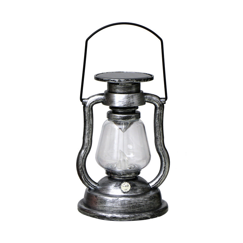 Vintage Solar LED Lantern with Flame Effect