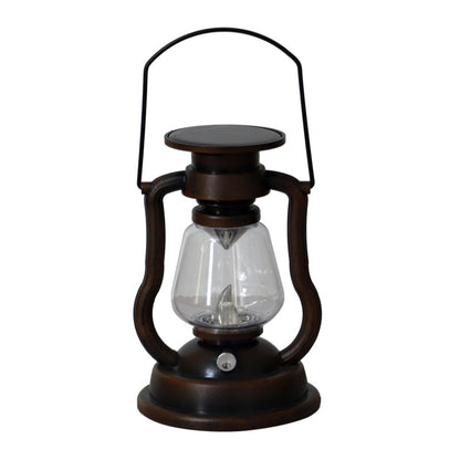 Vintage Solar LED Lantern with Flame Effect
