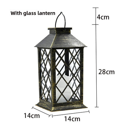 Vintage Solar Powered Candle Lantern for Outdoor Garden