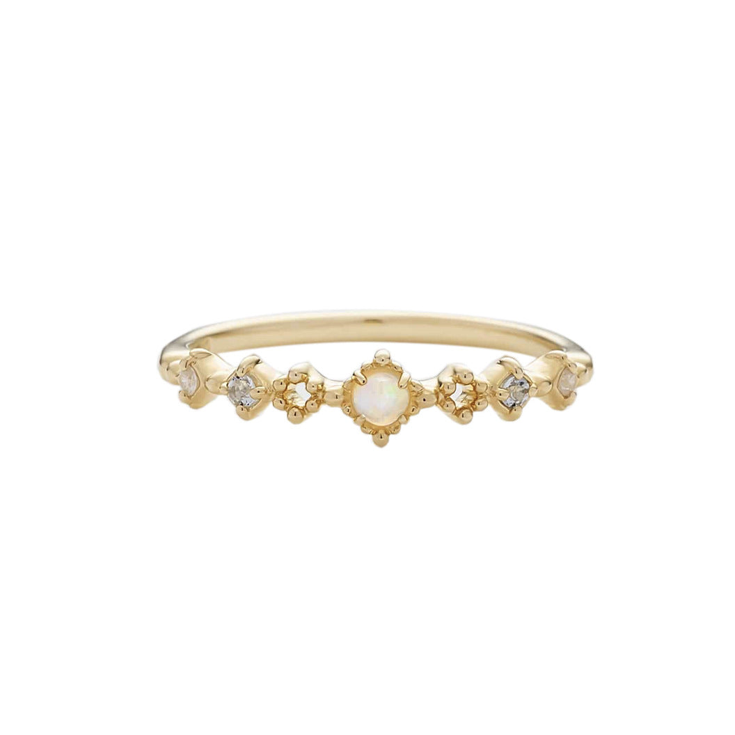 Vintage Stackable Silver Opal Ring