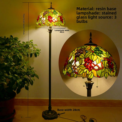 Vintage Stained Glass Floor Lamp