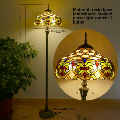 Vintage Stained Glass Floor Lamp