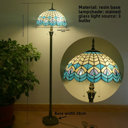 Vintage Stained Glass Floor Lamp