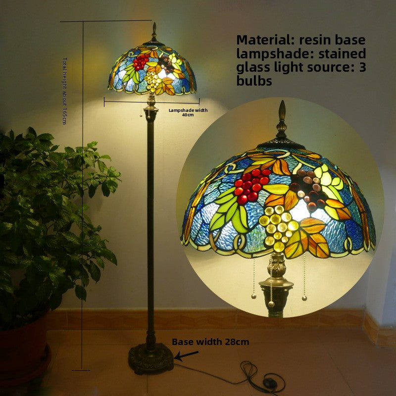 Vintage Stained Glass Floor Lamp