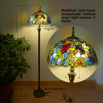 Vintage Stained Glass Floor Lamp