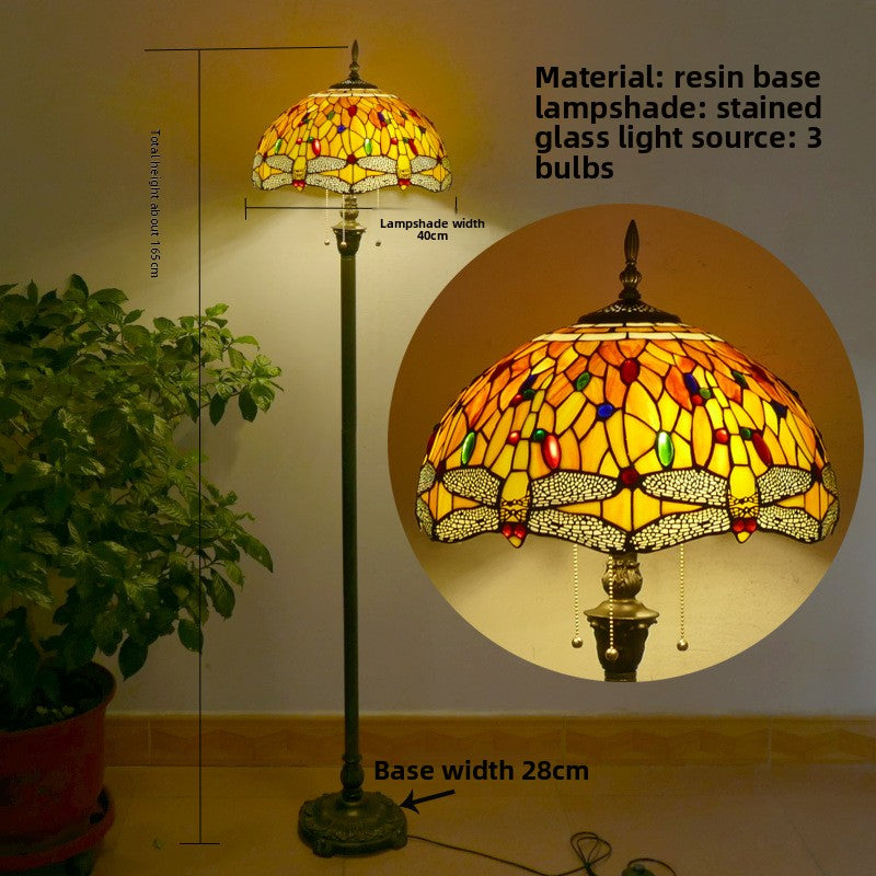 Vintage Stained Glass Floor Lamp
