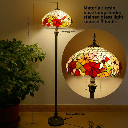 Vintage Stained Glass Floor Lamp