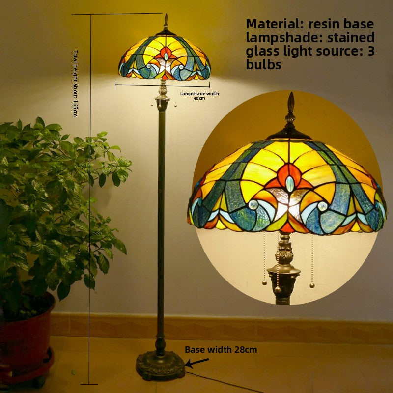 Vintage Stained Glass Floor Lamp