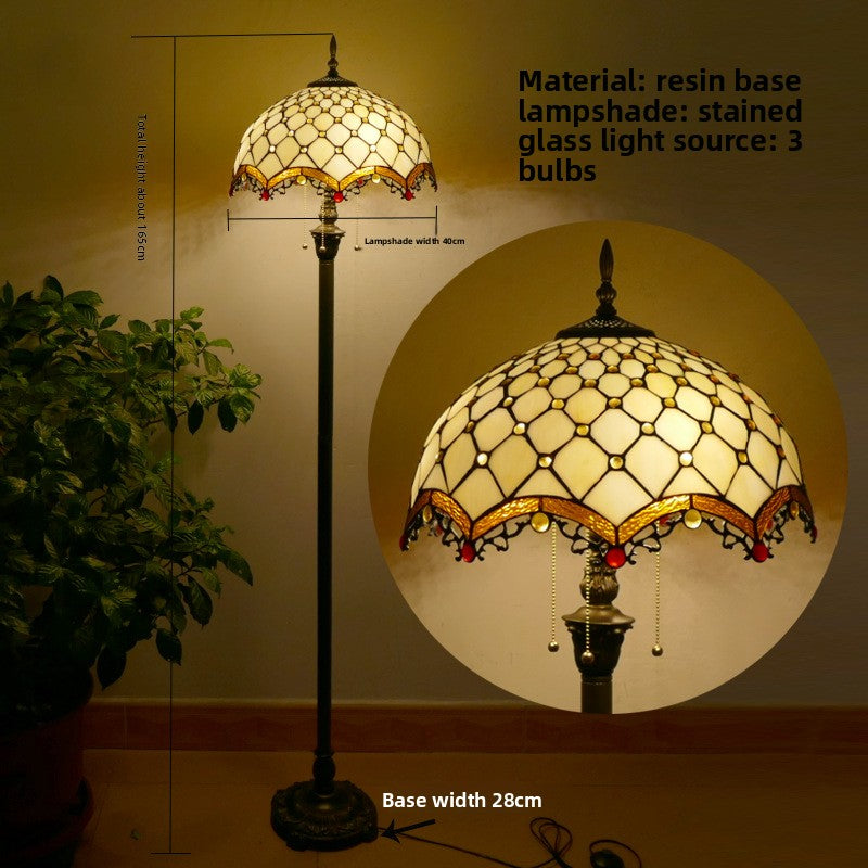 Vintage Stained Glass Floor Lamp
