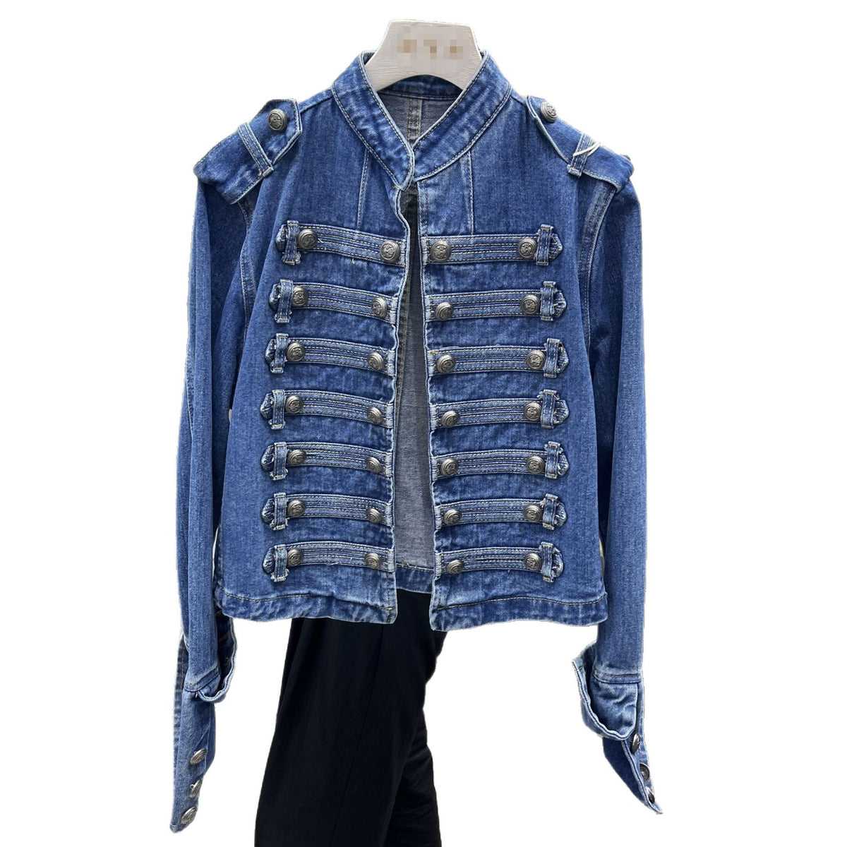 Vintage Stand Collar Denim Jacket
