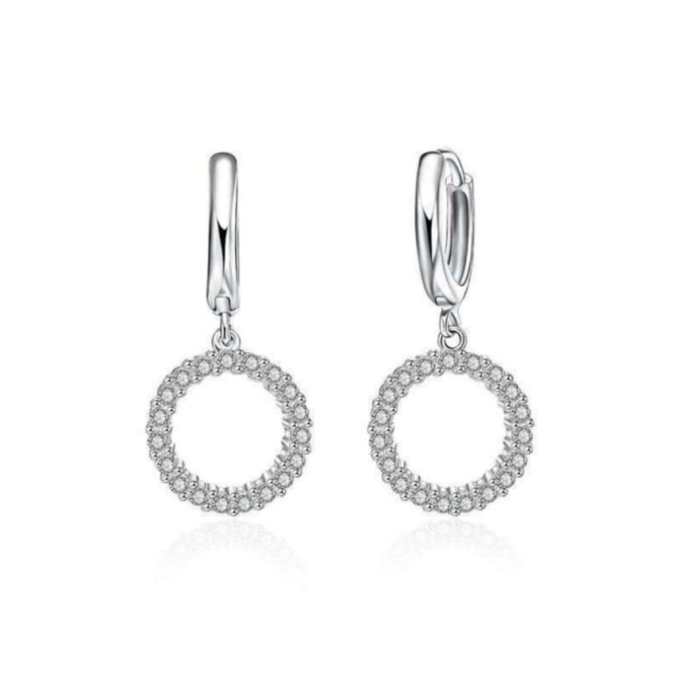 Vintage Sterling Silver Cubic Zirconia Necklace and Earrings Set