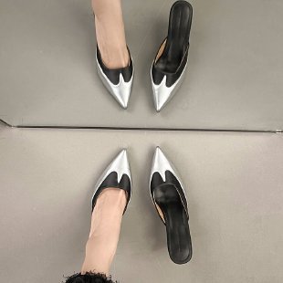 Vintage Stiletto Heel Slippers
