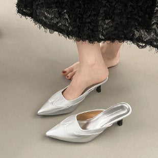 Vintage Stiletto Heel Slippers