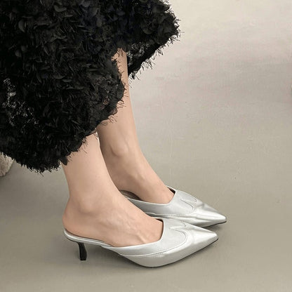 Vintage Stiletto Heel Slippers