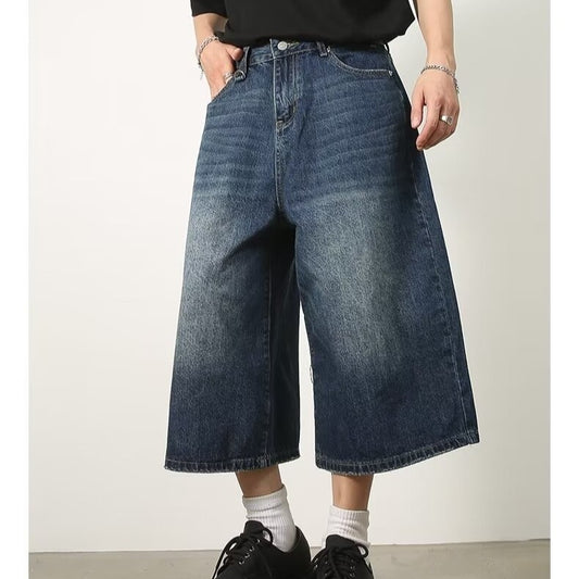 Vintage Straight Denim Shorts for Men