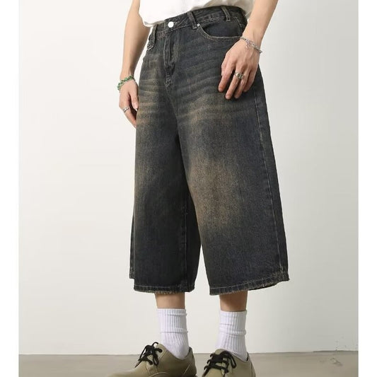 Vintage Straight Denim Shorts for Men