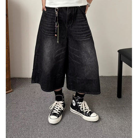 Vintage Straight Denim Shorts for Men