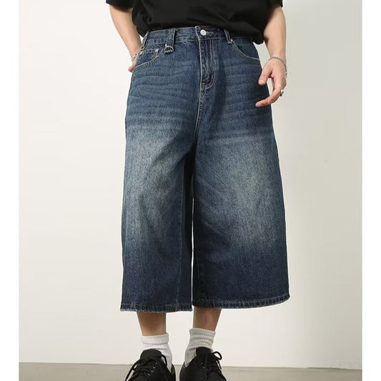 Vintage Straight Denim Shorts for Men